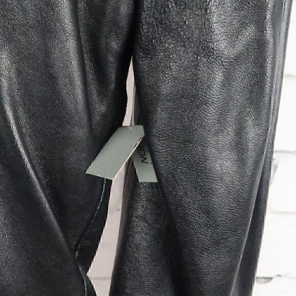 MICHAEL HOBAN NORTH BEACH LEATHER BLACK GOLD VINTAGE LEATHER JACKET SIZE 5/6 - Picture 9 of 13
